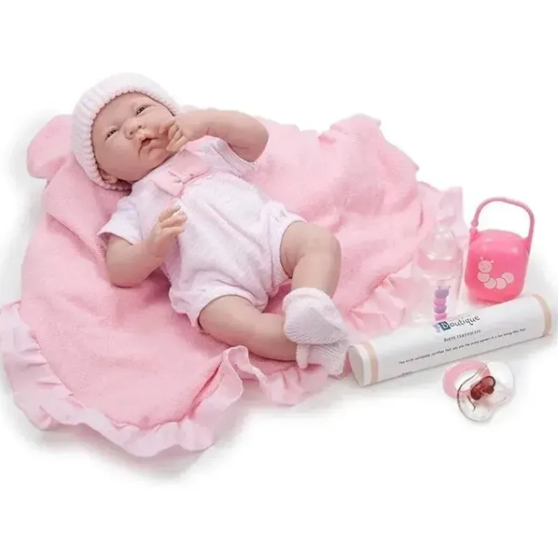 JC Toys Dolls*- Newborn Soft Body Boutique Baby Doll, 15.5-Inch, Pink