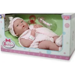 JC Toys Dolls*- Real Girl Baby Doll La Newborn Pink Knit Outfit & Accessories, Ages 2+