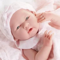 JC Toys Dolls*- Real Girl Baby Doll La Newborn Pink Knit Outfit & Accessories, Ages 2+