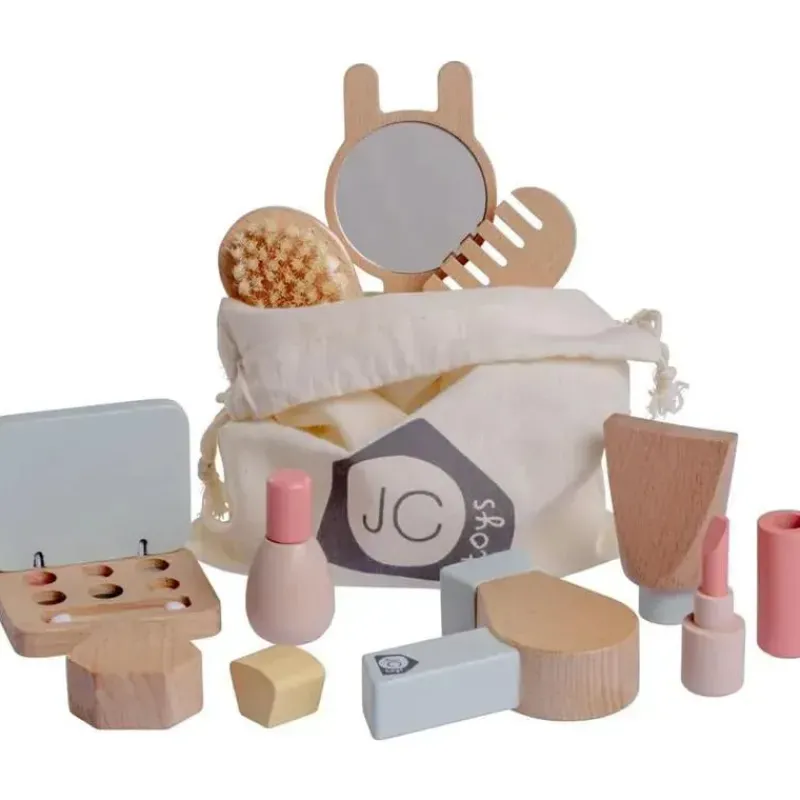 JC Toys Dolls Accessories|Dolls*- Real Wood 10 Piece Personal Care-Make Up Set, Parfait Collection, Ages 3+, Twiggly Toys