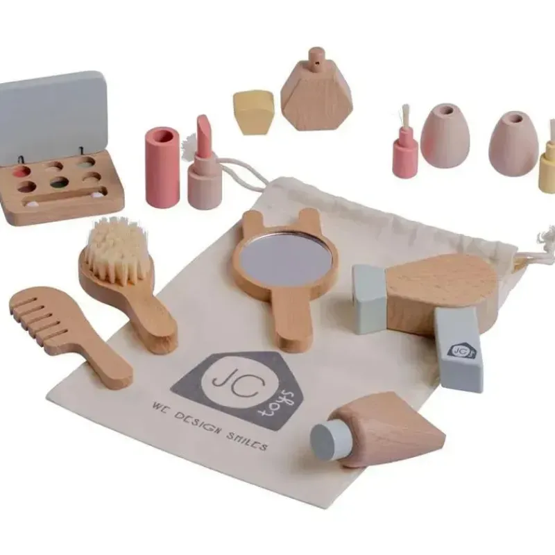 JC Toys Dolls Accessories|Dolls*- Real Wood 10 Piece Personal Care-Make Up Set, Parfait Collection, Ages 3+, Twiggly Toys