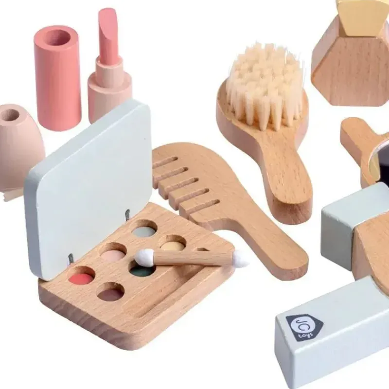JC Toys Dolls Accessories|Dolls*- Real Wood 10 Piece Personal Care-Make Up Set, Parfait Collection, Ages 3+, Twiggly Toys