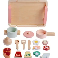 JC Toys Dolls Accessories|Dolls*- Real Wood 16 Piece Kitchen Chef Set, Parfait Collection, Ages 3+, Twiggly Toys
