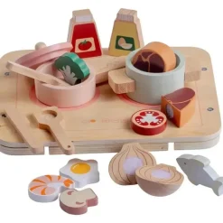 JC Toys Dolls Accessories|Dolls*- Real Wood 16 Piece Kitchen Chef Set, Parfait Collection, Ages 3+, Twiggly Toys
