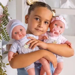 JC Toys Dolls*- Twins Soft Body Baby Dolls, 12 Piece Gift Set with Open/Close Eyes, 2 years+