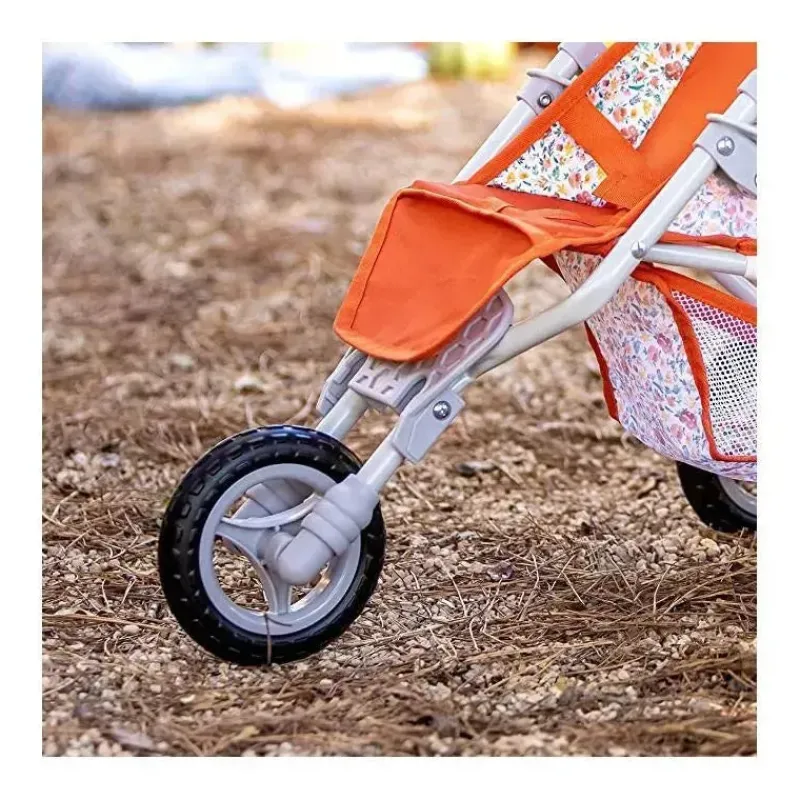 JC Toys Doll Stroller*Berenguer Boutique Stroller Nature Jogger Red For ages 3+