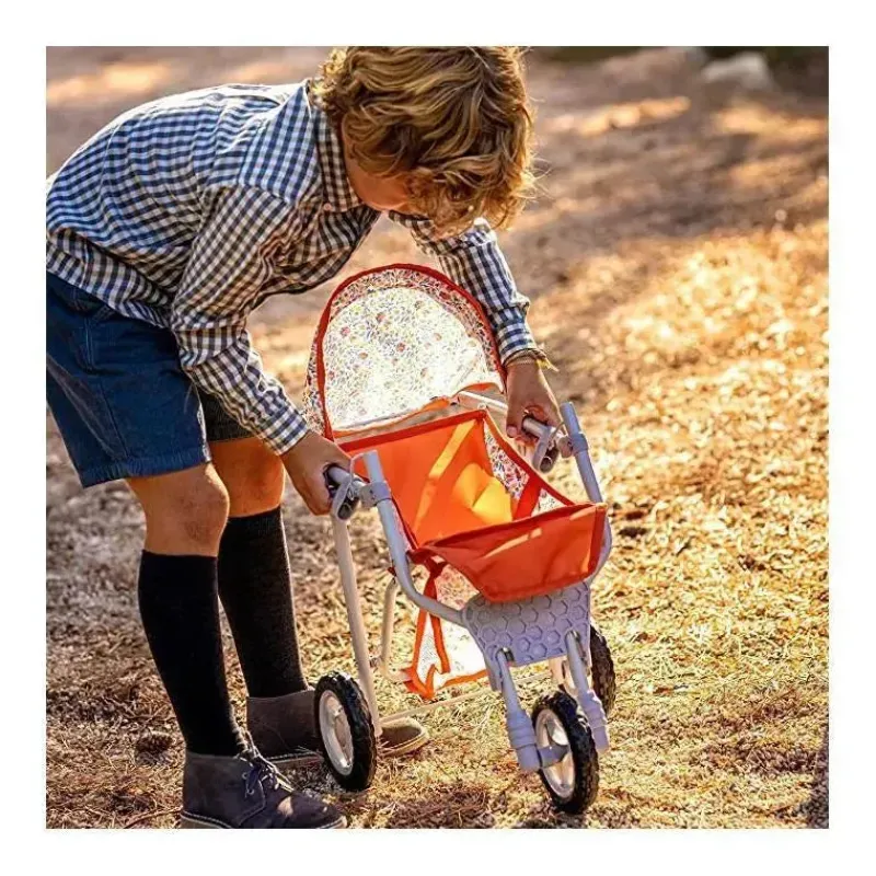 JC Toys Doll Stroller*Berenguer Boutique Stroller Nature Jogger Red For ages 3+