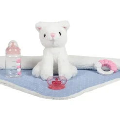 JC Toys Dolls|Gifts Over $50*La Newborn 15 All Vinyl In Blue Onesie/White Cat Theme With Animal Friend