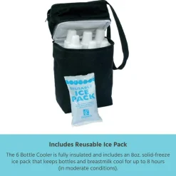 J.L. Childress Tote Bags*- 6 Bottle Cooler, Insulated Breastmilk Cooler & Lunch Bag for Baby Food & Bottles