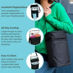 J.L. Childress Tote Bags*- 6 Bottle Cooler, Insulated Breastmilk Cooler & Lunch Bag for Baby Food & Bottles