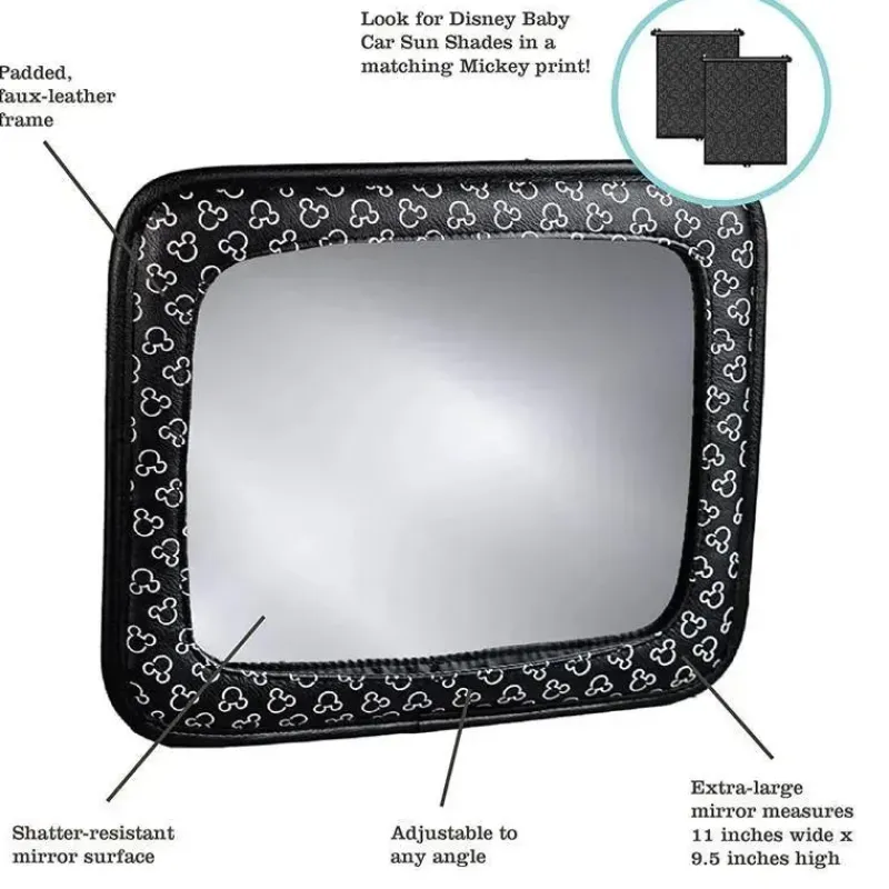 J.L. Childress Mickey & Minnie|Storage & Organizers*- Adjustable Car Mirror, Mickey Mouse