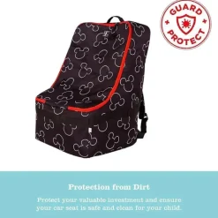 J.L. Childress Mickey & Minnie|Storage & Organizers*- Disney Baby Ultimate PREMIUM Backpack Padded Car Seat Travel Bag, Mickey Mouse