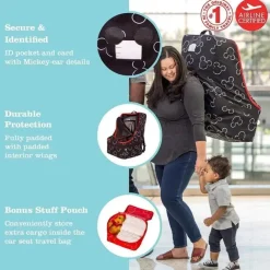 J.L. Childress Mickey & Minnie|Storage & Organizers*- Disney Baby Ultimate PREMIUM Backpack Padded Car Seat Travel Bag, Mickey Mouse