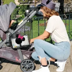 J.L. Childress Mickey & Minnie|Storage & Organizers*- Disney Baby Side Sling Stroller Cargo Net, Stroller Organizer & Storage, Minnie Mouse
