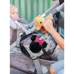 J.L. Childress Mickey & Minnie|Storage & Organizers*- Disney Baby Side Sling Stroller Cargo Net, Stroller Organizer & Storage, Minnie Mouse