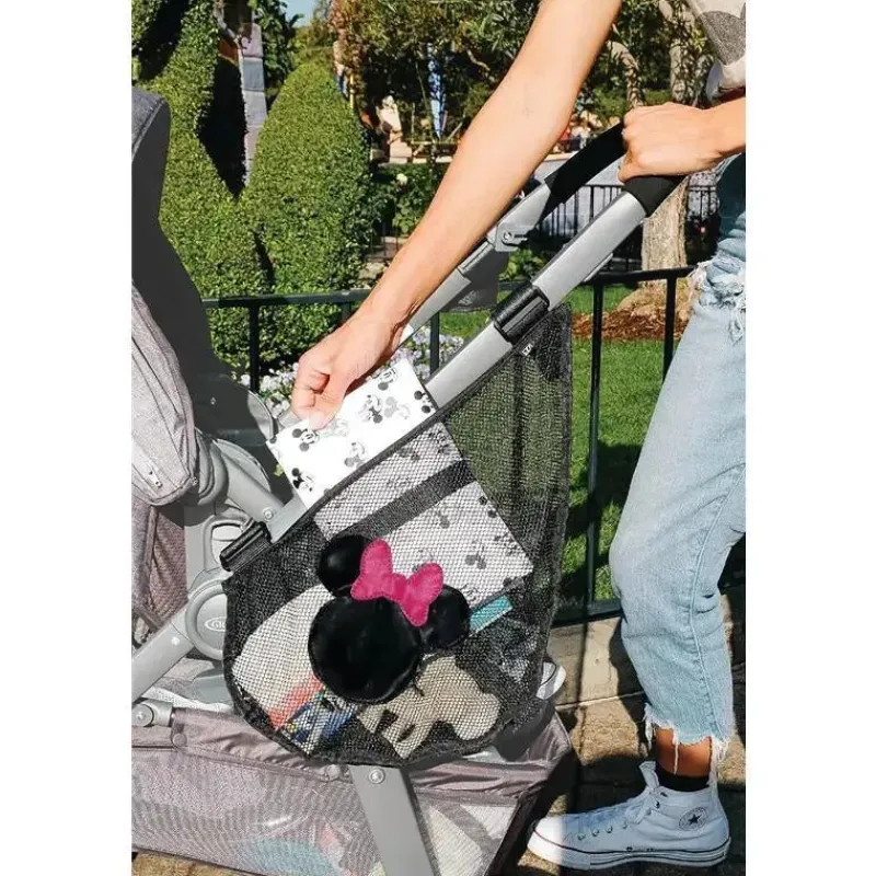 J.L. Childress Mickey & Minnie|Storage & Organizers*- Disney Baby Side Sling Stroller Cargo Net, Stroller Organizer & Storage, Minnie Mouse