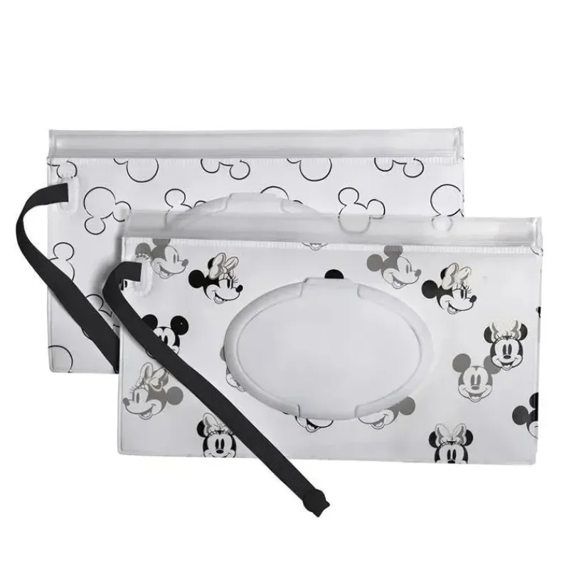 J.L. Childress Mickey & Minnie|Wipes & Warmers*- Disney Baby Reusable Wet Wipes Case, 2-Pack, Mickey and Minnie Mouse