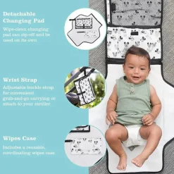 J.L. Childress Mickey & Minnie|Dressers & Changers*- Disney Baby Portable Diaper Changing Station, Mickey Minnie Ivory