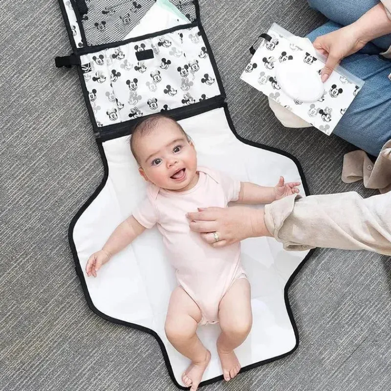 J.L. Childress Mickey & Minnie|Dressers & Changers*- Disney Baby Portable Diaper Changing Station, Mickey Minnie Ivory