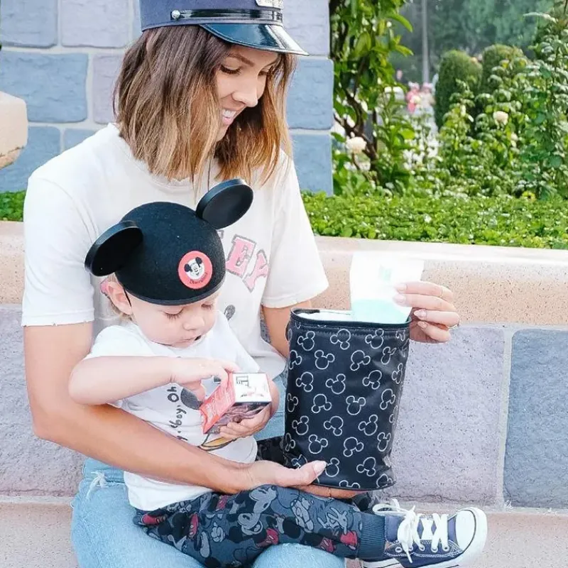 J.L. Childress Mickey & Minnie|Tote Bags*- Disney Twocool Double Bottle Cooler with ice pack, Mickey Black