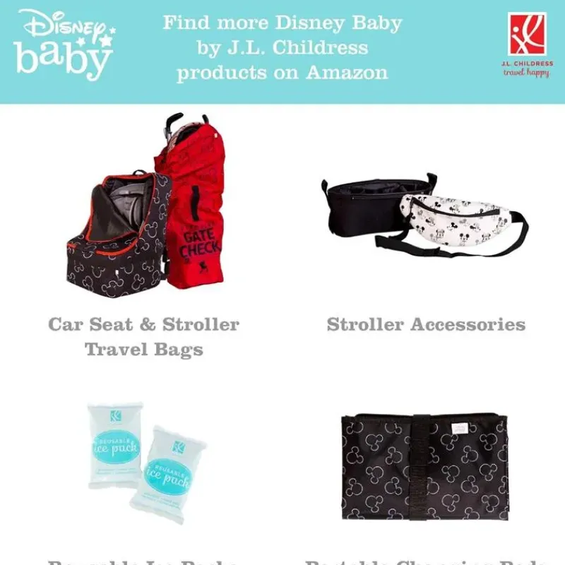 J.L. Childress Mickey & Minnie|Tote Bags*- Disney Twocool Double Bottle Cooler with ice pack, Mickey Black