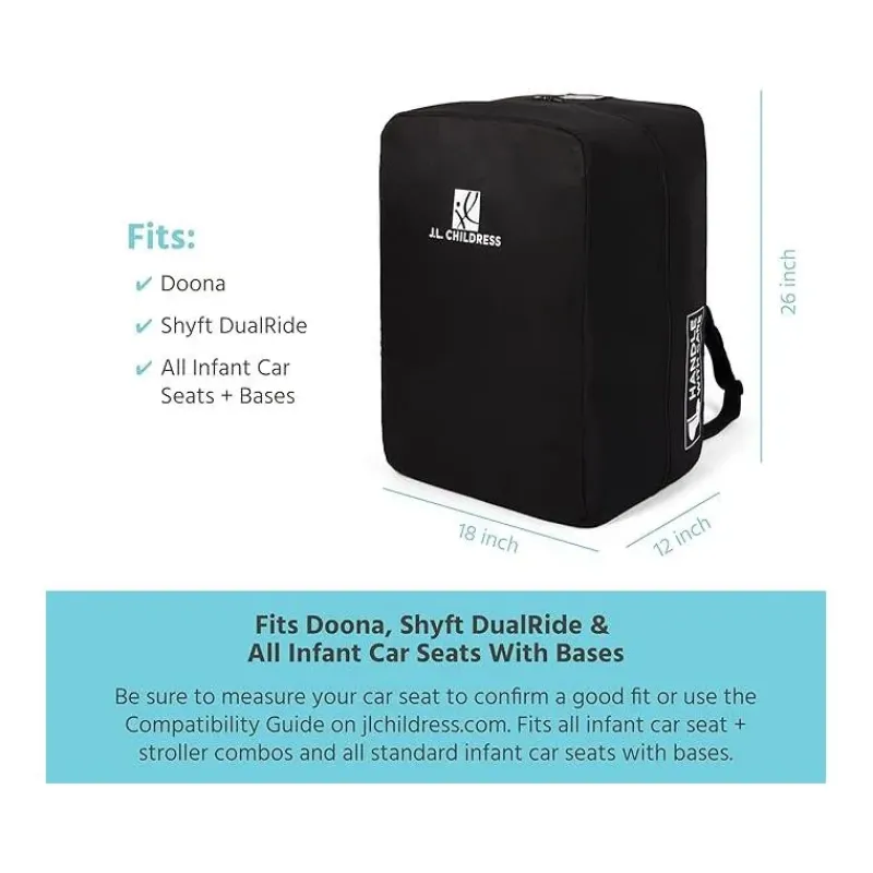 J.L. Childress Stroller & Car Seat Bags*- Elite Travel Bag For Doona, Padded, Black