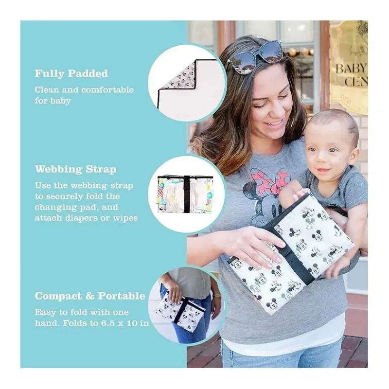 J.L. Childress Mickey & Minnie|Portable Changing Pads*J.L Childress - Full Body Changing Pad, Mickey Minnie Ivory