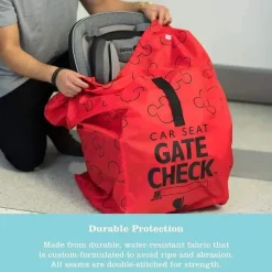 J.L. Childress Mickey & Minnie|Storage & Organizers*- Gate Check Bag For Car Seats, Mickey Red