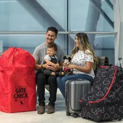 J.L. Childress Mickey & Minnie|Storage & Organizers*- Gate Check Bag For Single & Double Strollers, Mickey Red