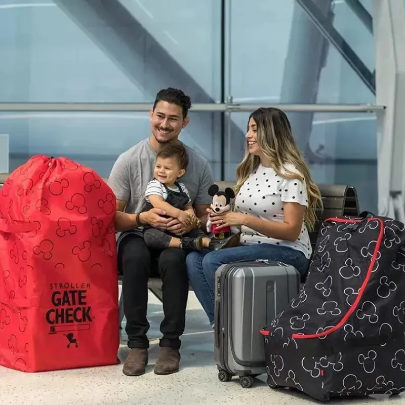 J.L. Childress Mickey & Minnie|Storage & Organizers*- Gate Check Bag For Single & Double Strollers, Mickey Red
