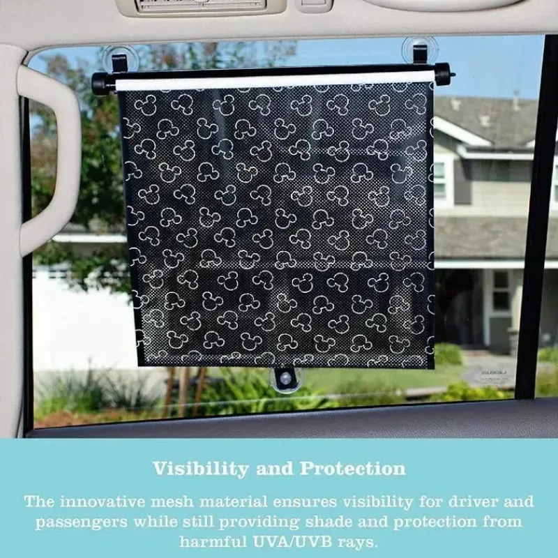 J.L. Childress Car Window Shades|Mickey & Minnie*- 2Pk Disney Baby Pull-Down Car Sun Shade, Mickey