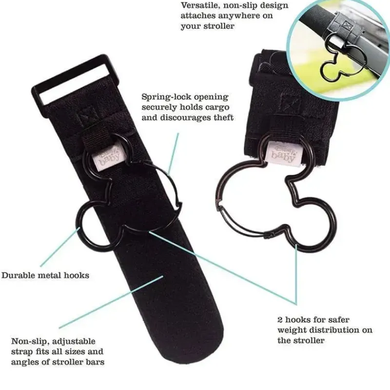 J.L. Childress Mickey & Minnie|Storage & Organizers*- 2Pk Mickey Mouse Clip 'N Carry Stroller Hook