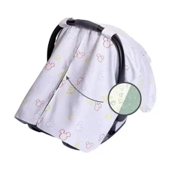 J.L. Childress Seat Protectors|Mickey & Minnie*- Reversible Infant Car Seat Canopy, Shade and Privacy Cover for Baby, Multicolor Mickey Mouse