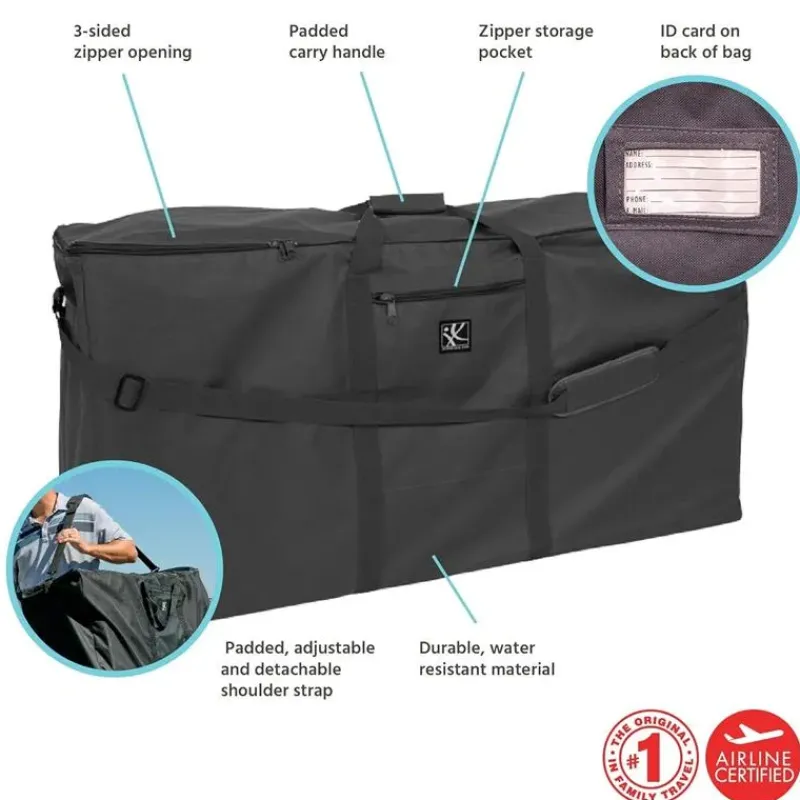 J.L. Childress Stroller & Car Seat Bags*- Single & Double Stroller Travel Bag - Black