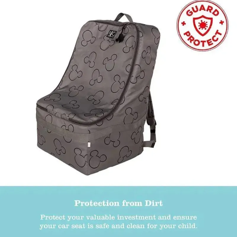J.L. Childress Mickey & Minnie|Storage & Organizers*- Ultimate Backpack Car Seat Travel Bag, Mickey Grey