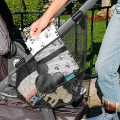 J.L. Childress Mickey & Minnie|Storage & Organizers*Side Sling Stroller Cargo Net, Mickey Black