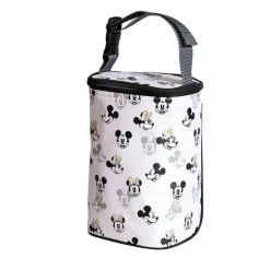 J.L. Childress Mickey & Minnie|Bottle Bags*Twocool Double Bottle Cooler With ice pack, Mickey Minnie White