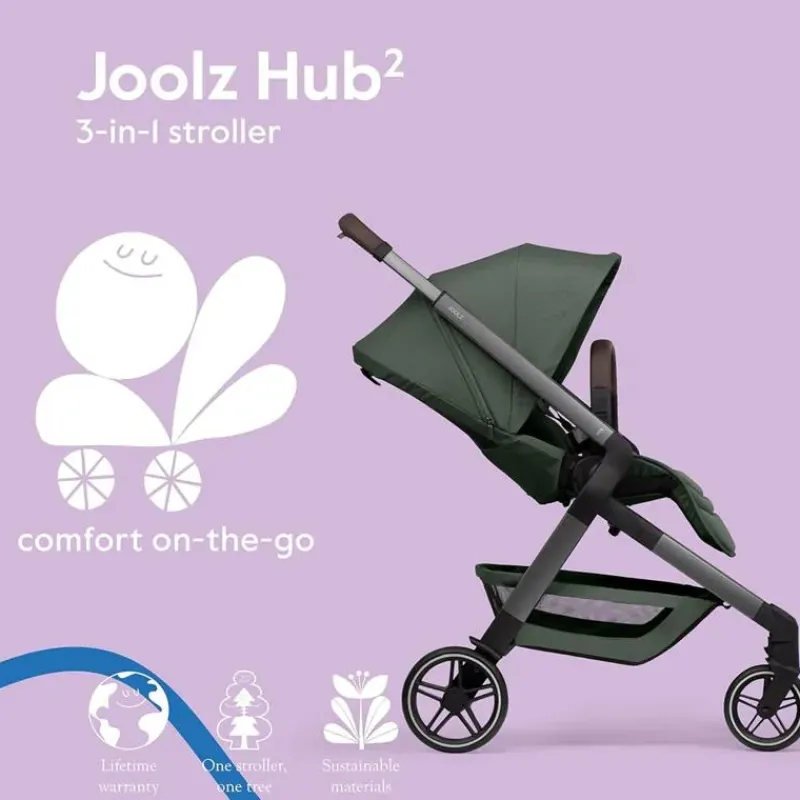 Joolz Lightweight Strollers|Single Strollers*- Hub² Compact Stroller Lightweight, Forest Green