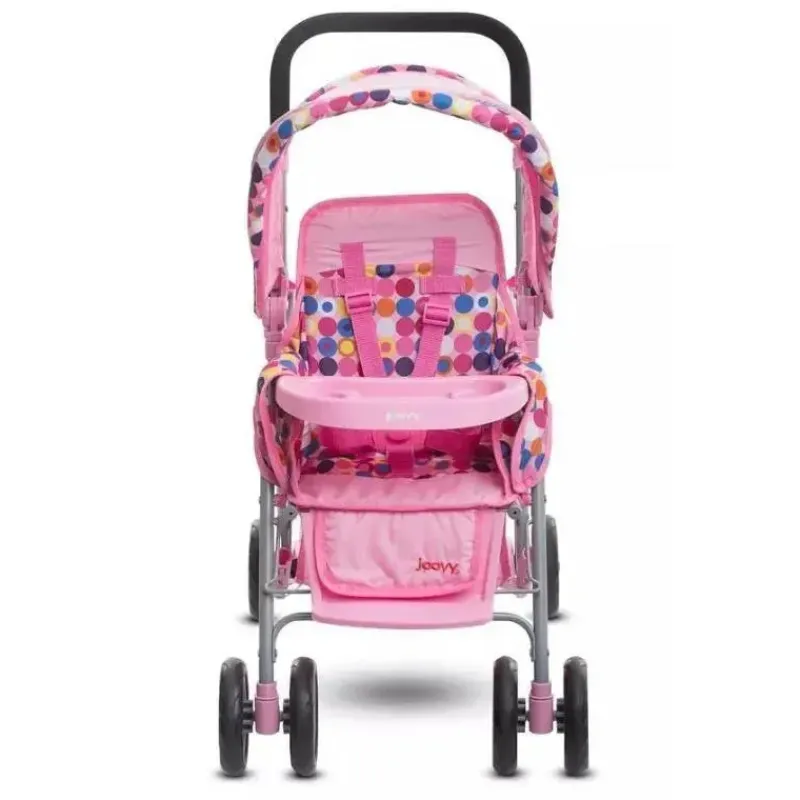 Joovy Dolls Accessories|Dolls*Toy Doll Caboose Tandem Stroller, Pink Dot