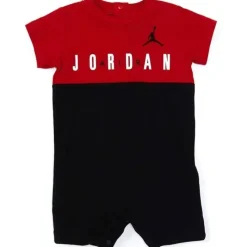 Jordan Baby Athletic*Baby - Boy Air Colorblock Romper, Black/Red