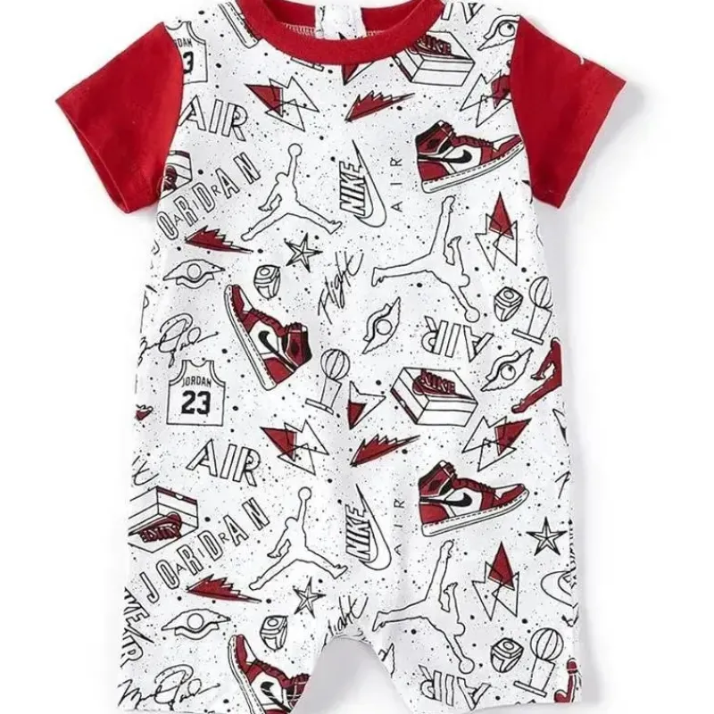 Jordan Baby Athletic*Baby - Fun Flight Romper, White And Red