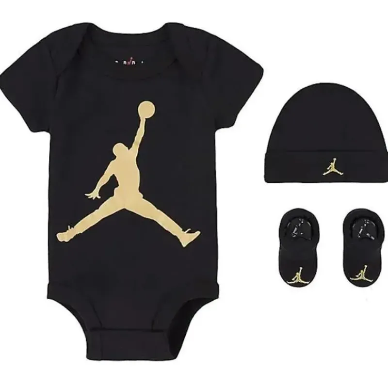 Jordan Baby Athletic*Baby - 3Pk Basic Set Black & Gold