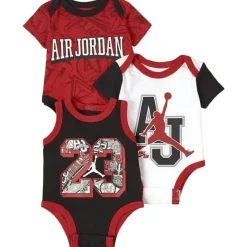 Jordan Baby Athletic*Baby - 3Pk Boys Bodysuits AJ, Red, Black and White