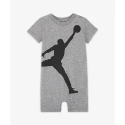 Jordan Baby Athletic*Baby Boy Jumpmen Romper, Carbon Heather Grey