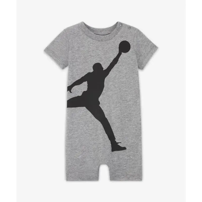 Jordan Baby Athletic*Baby Boy Jumpmen Romper, Carbon Heather Grey