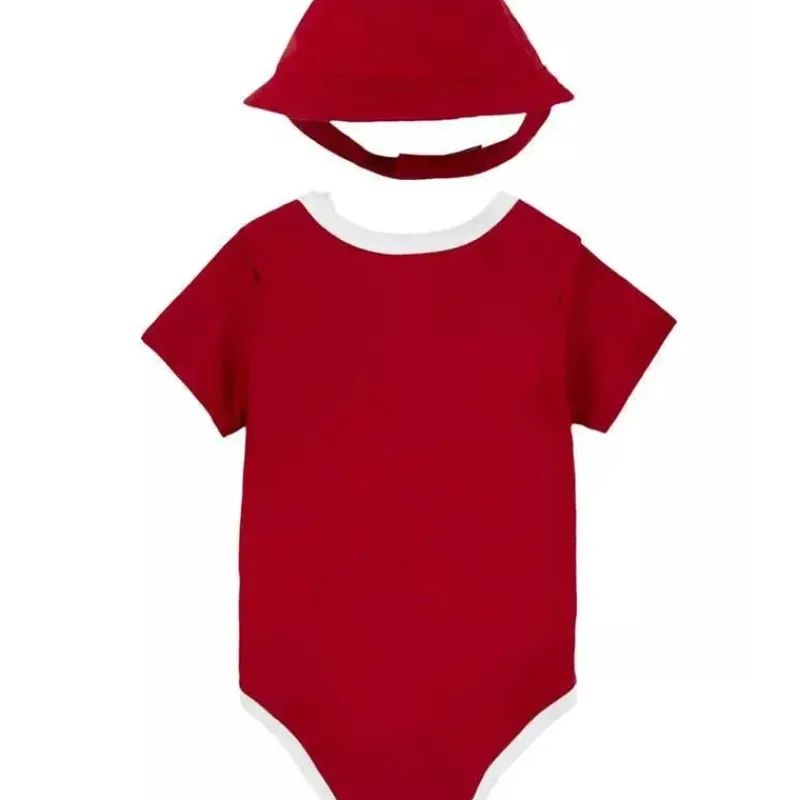 Jordan Baby Athletic*Baby Boys Bucket Hat and Bodysuit Gift Box Red, 2 Piece Set