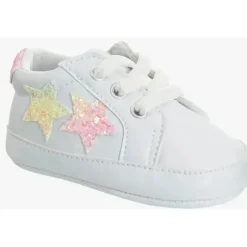 Josmo Baby Shoes*- Baby Girl Sneaker White With Glitter Stars
