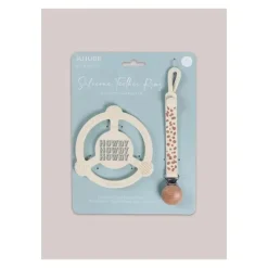 Ju-Ju-Be Rattles & Teethers|Toys For 0-12 Months*Jujube - Silicone Teether Ring With Detachable Clip, Howdy Partner Blue