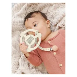 Ju-Ju-Be Rattles & Teethers|Toys For 0-12 Months*Jujube - Silicone Teether Ring With Detachable Clip, Howdy Partner Blue