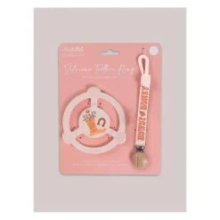 Ju-Ju-Be Rattles & Teethers|Toys For 0-12 Months*Jujube - Silicone Teether Ring With Detachable Clip, Bloomin' Boot